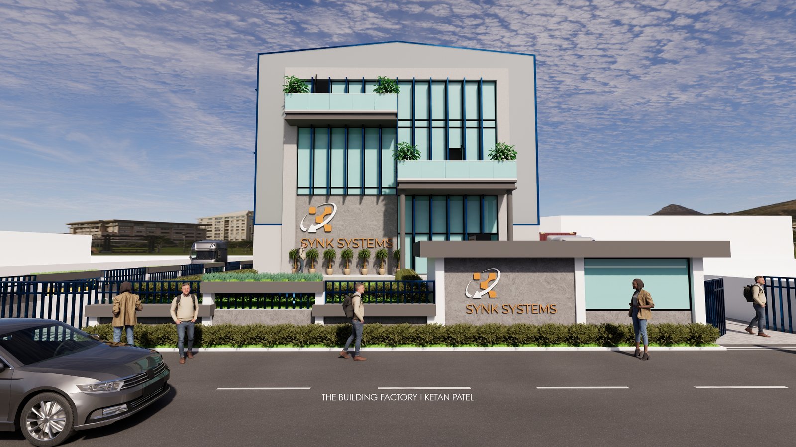 SYNK Systems Facility 3D Render - Exterior View